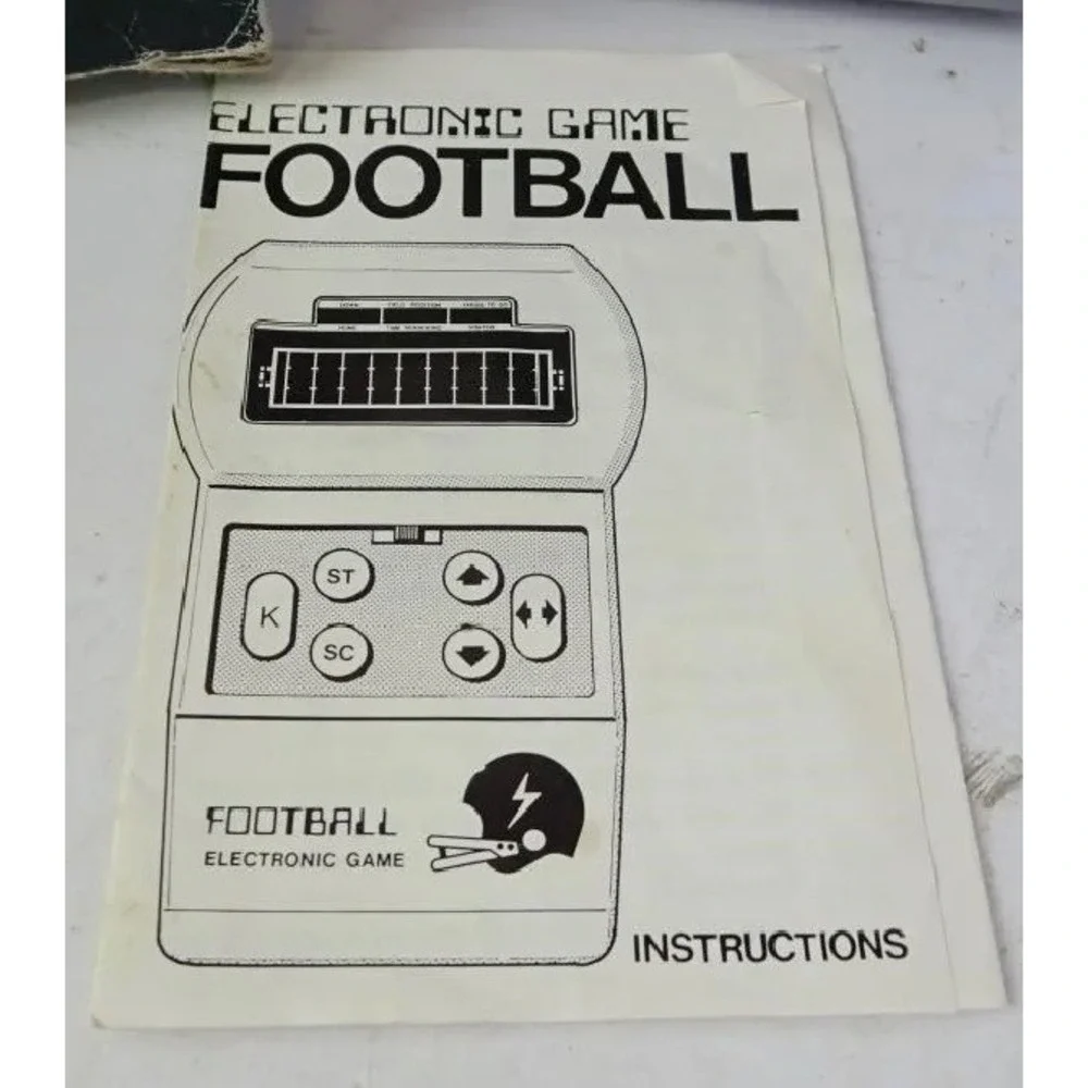Vintage Handheld Electronic Football Game Model 003201 Box Manual PARTS AS IS